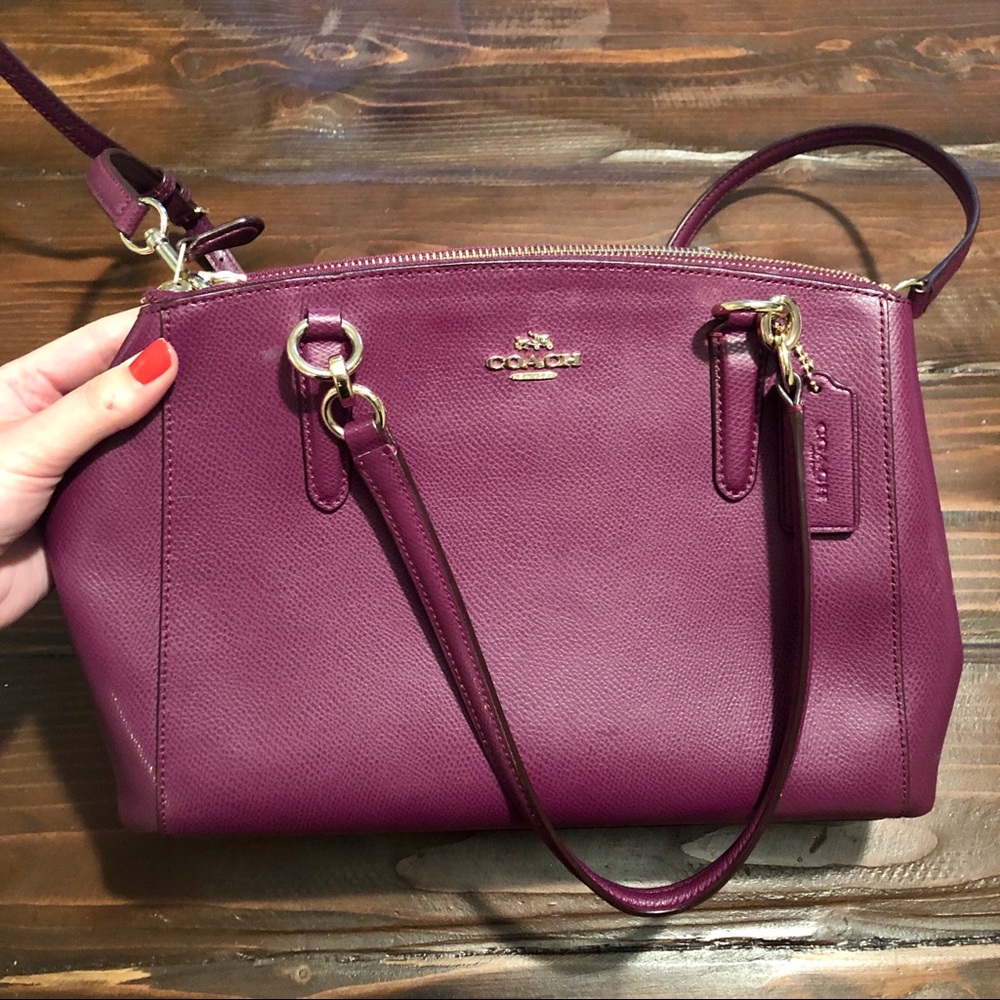 Plum Coach Crossbody Bag